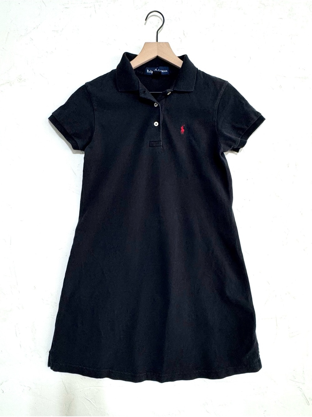 Ralph Lauren Black Polo Shirt Dress Red Pony Logo Women’s M